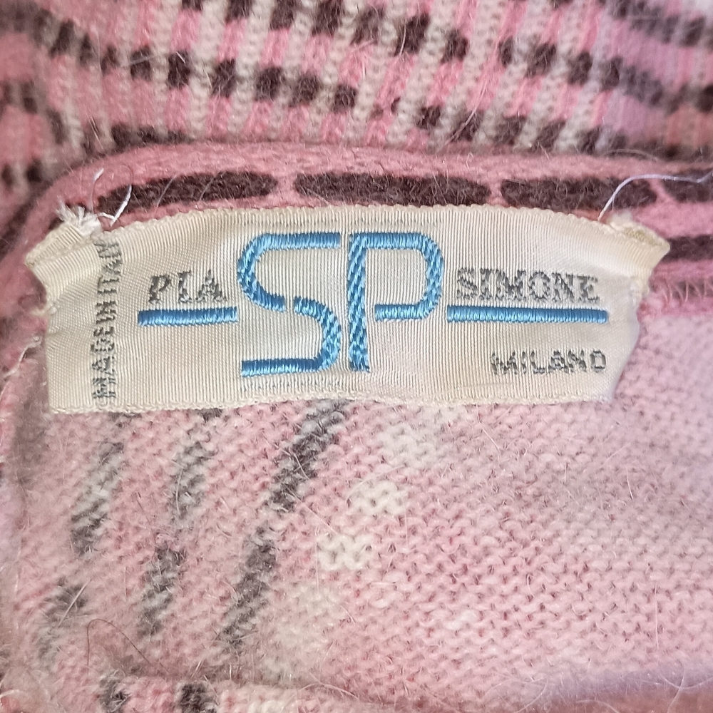 Simone Pia Vintage Italian  Sequin Butterfly Print sweater Size Small - Picture 7 of 16